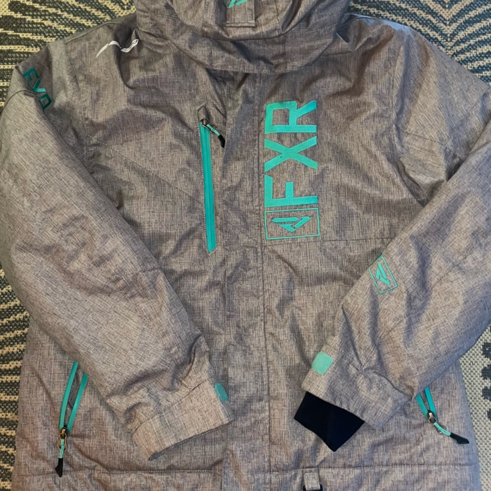 Women’s Fox Racing Teal and Gray Winter Coat Size L/XL